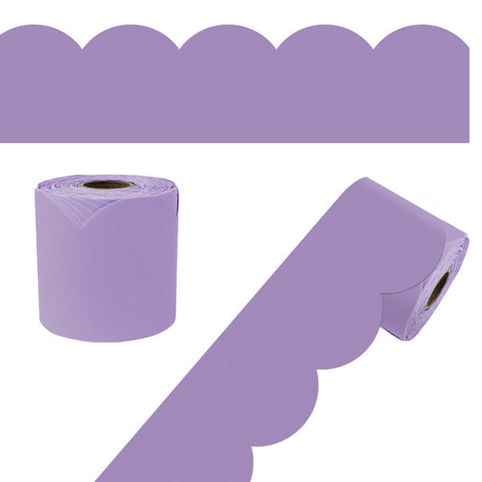 65' Lilac Rolled Scalloped Bulletin Board Trim