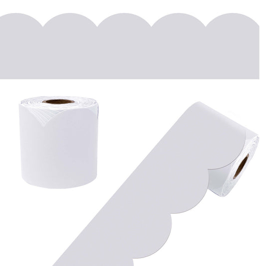 65' Whisper Gray Rolled Scalloped Bulletin Board Trim
