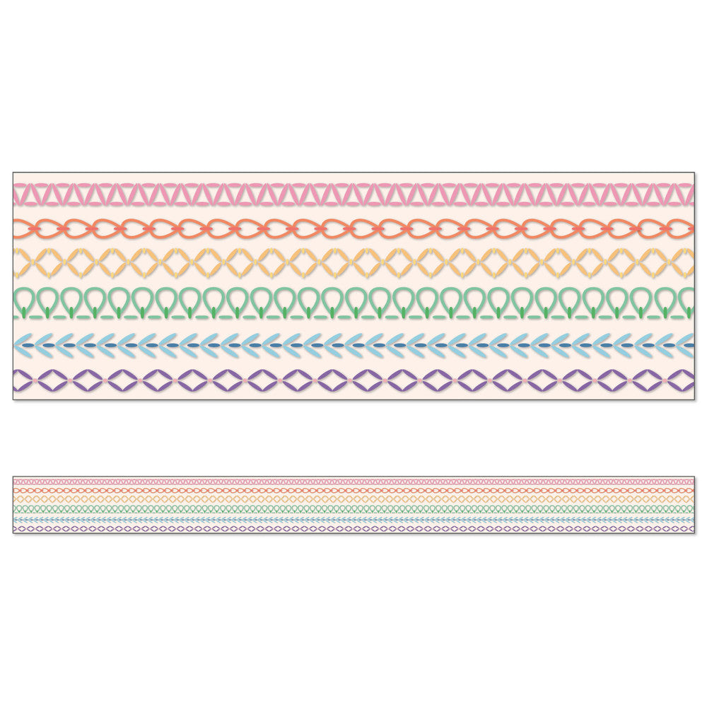 Rainbow Stitched Straight Bulletin Board Trim