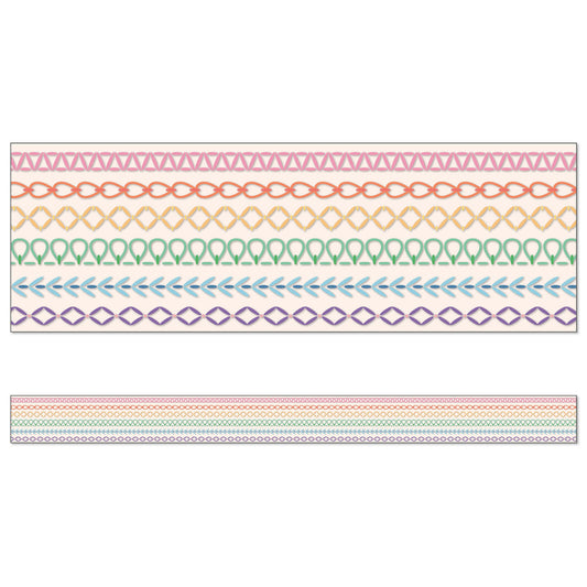 Rainbow Stitched Straight Bulletin Board Trim