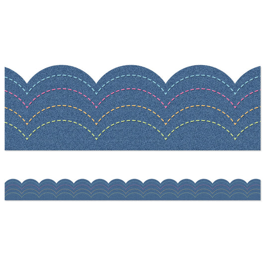 Denim Scalloped Bulletin Board Trim