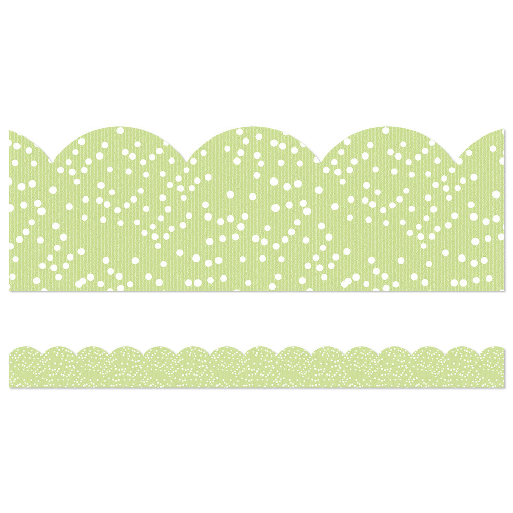 Light Green with Dots Scalloped Bulletin Board Trim