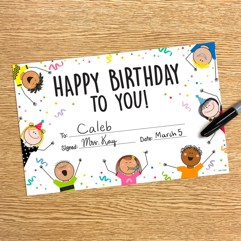 Stick Kids Happy Birthday Awards - 30 Pieces