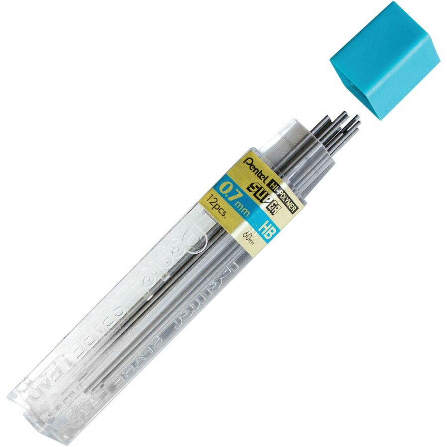 Super Hi-Polymer 0.7mm Lead Refills - 12 Pieces