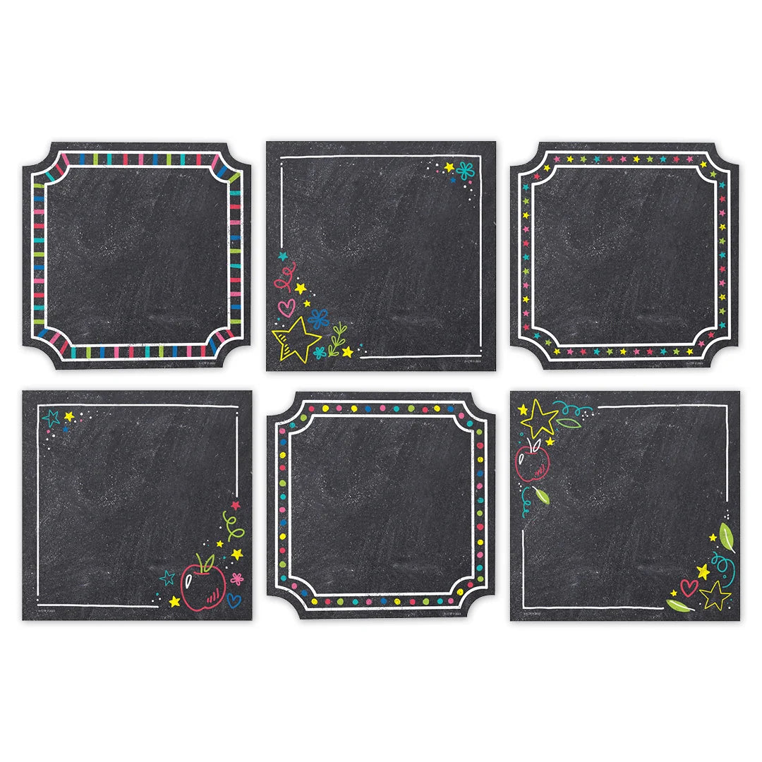 Colourful Chalk Cards 6" Designer Cut-Outs - 36 Pieces