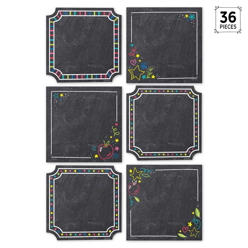 Colourful Chalk Cards 6" Designer Cut-Outs - 36 Pieces