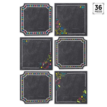 Colourful Chalk Cards 6" Designer Cut-Outs - 36 Pieces