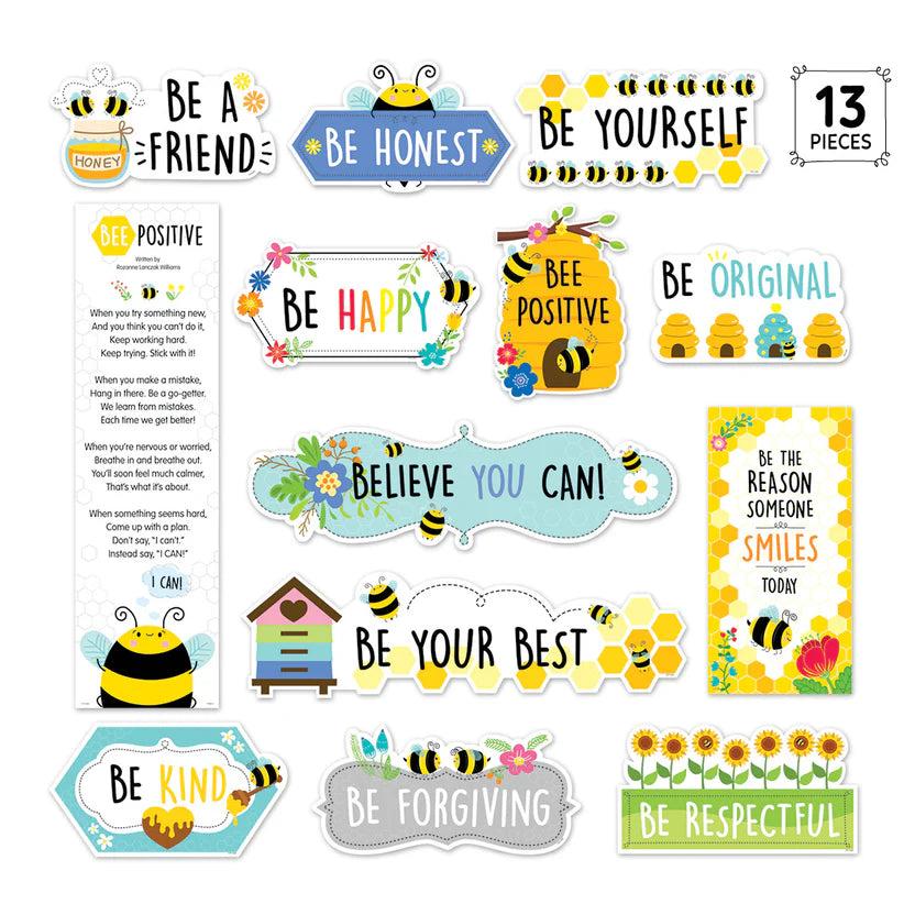Busy Bees Bee Positive Mini Bulletin Board Set - 13 Pieces