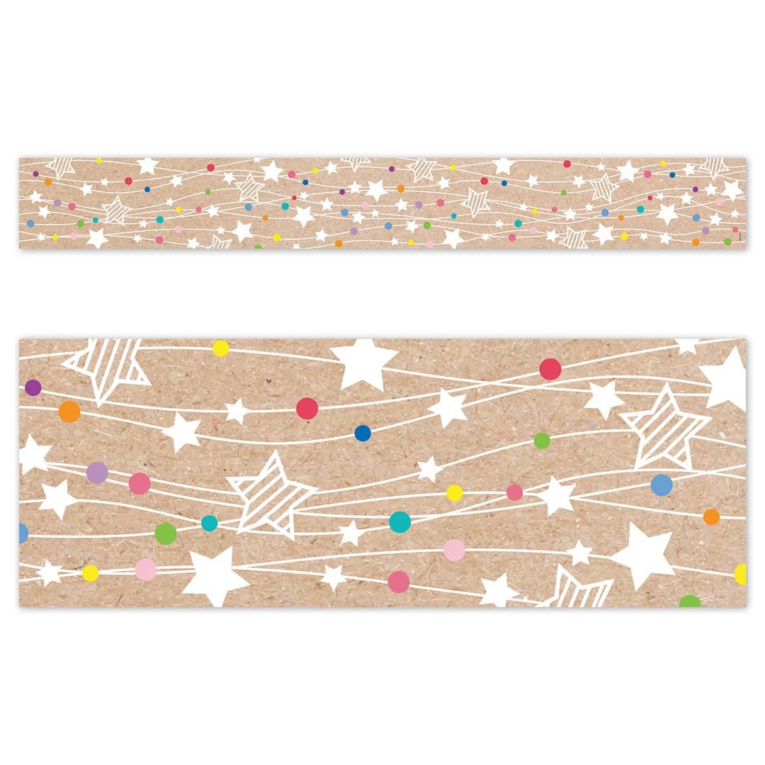 Krafty Pop Colourful Kraft Stars on Strings EZ Border Trimmers - 24"