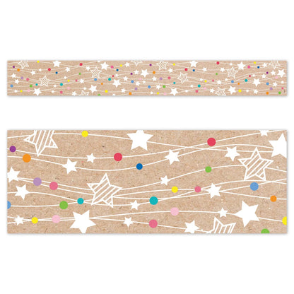 Krafty Pop Colourful Kraft Stars on Strings EZ Border Trimmers - 24"