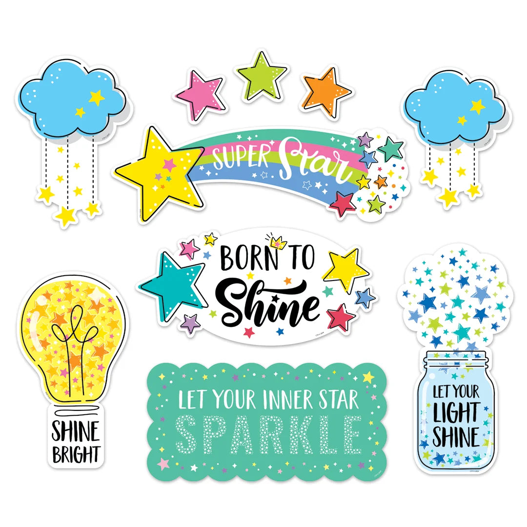 Star Bright Positive Thinking Mini Bulletin Board Set - 23 Pieces