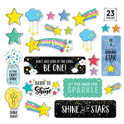 Star Bright Positive Thinking Mini Bulletin Board Set - 23 Pieces