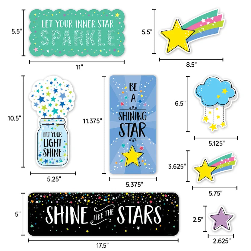 Star Bright Positive Thinking Mini Bulletin Board Set - 23 Pieces