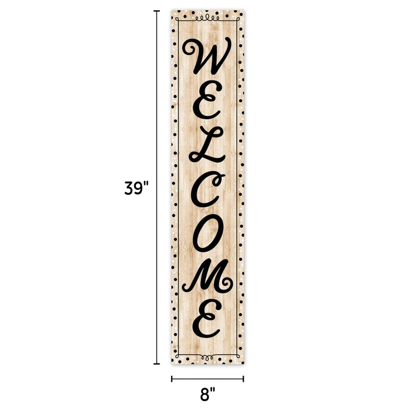Black, White and Wood Welcome Banner