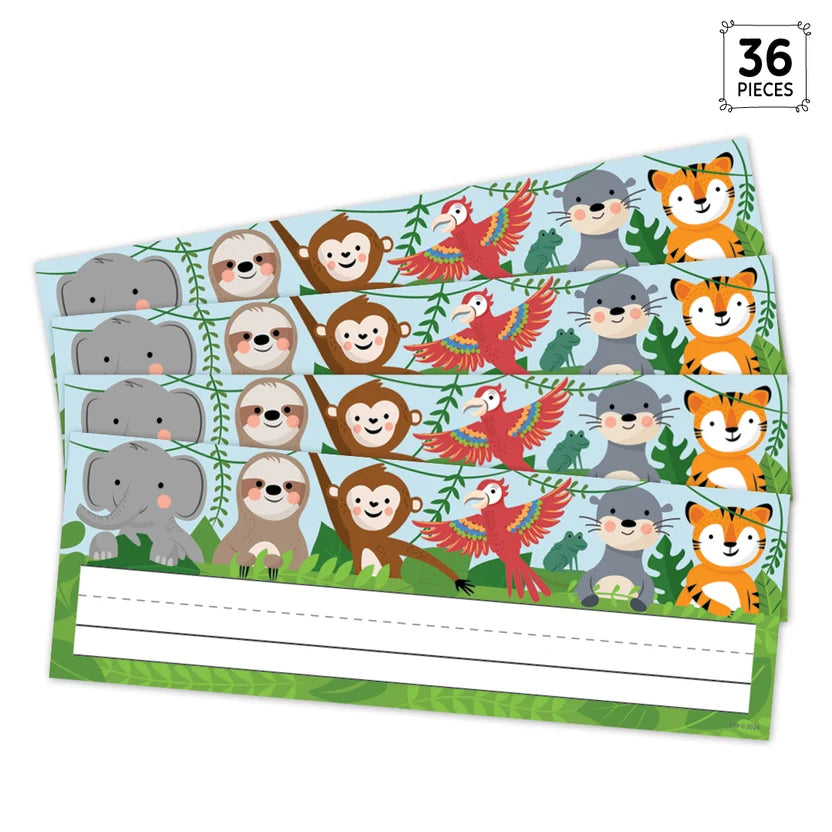 Jungle Friends Name Plates - 36 Pieces