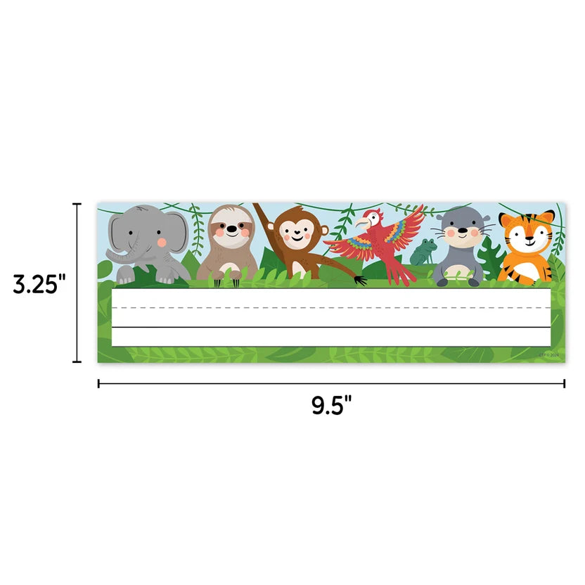 Jungle Friends Name Plates - 36 Pieces