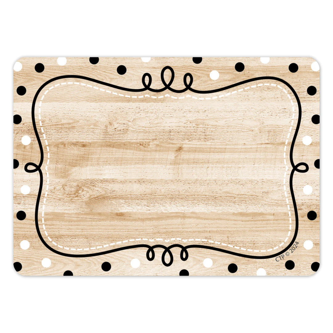 Loop-de-Dots on Wood Labels