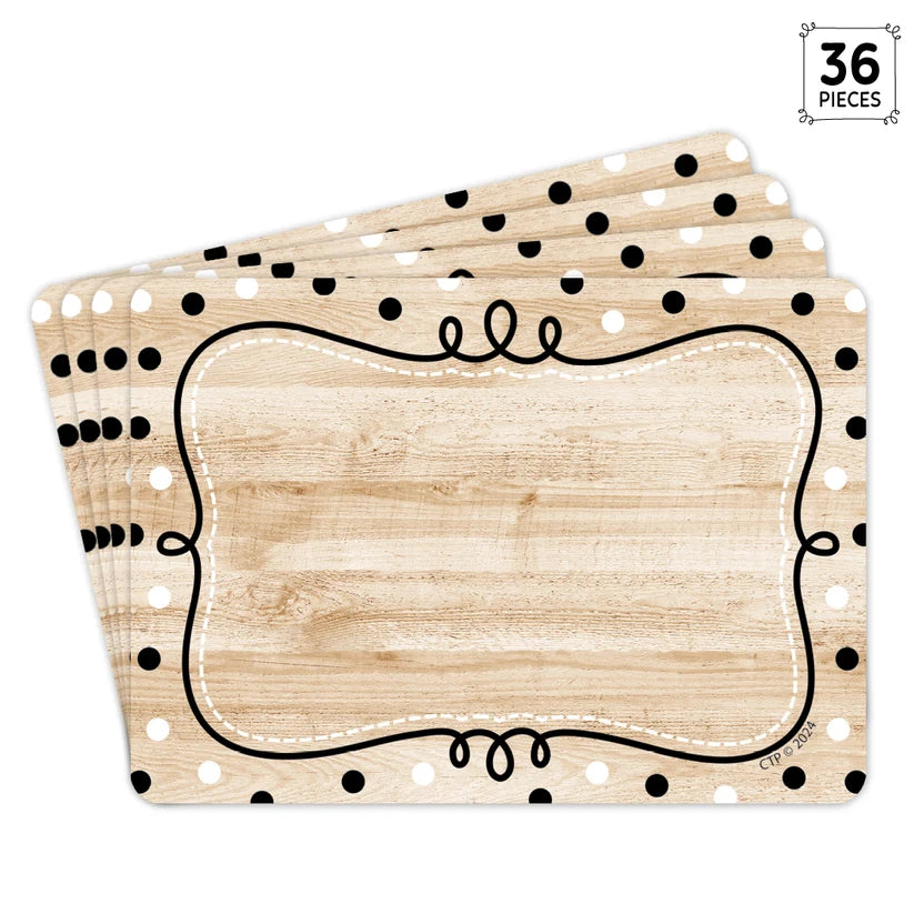Loop-de-Dots on Wood Labels