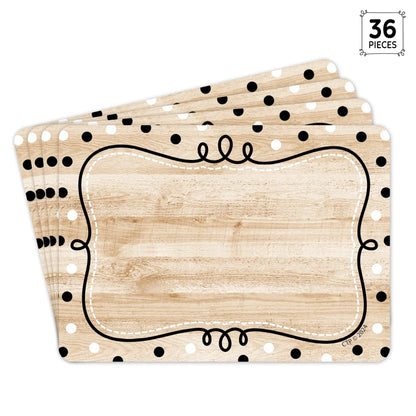 Loop-de-Dots on Wood Labels