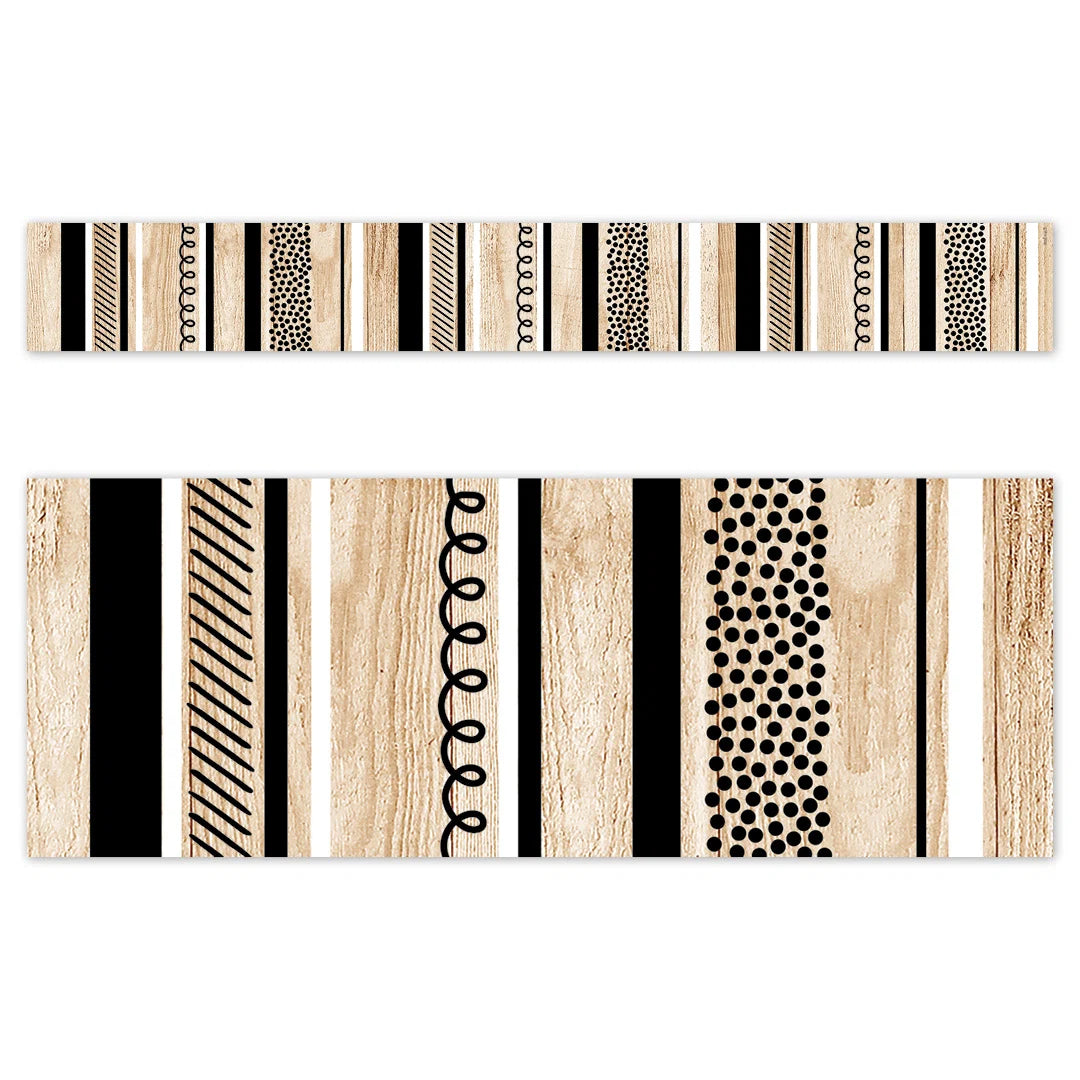 Stripes and Doodles on Wood EZ Border Trimmers - 24"