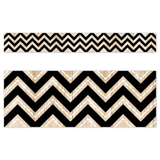 Black and Wood Chevron EZ Border Trimmers - 24"