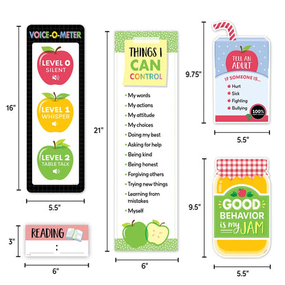 Apple Time Class Management Mini Bulletin Board Set - 23 Pieces