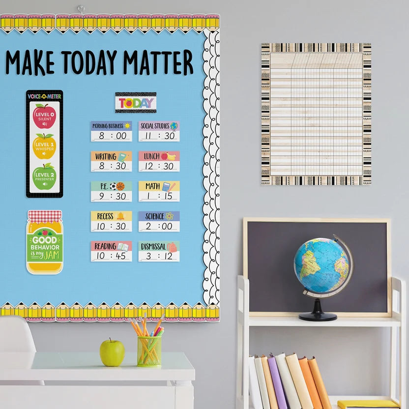 Apple Time Class Management Mini Bulletin Board Set - 23 Pieces