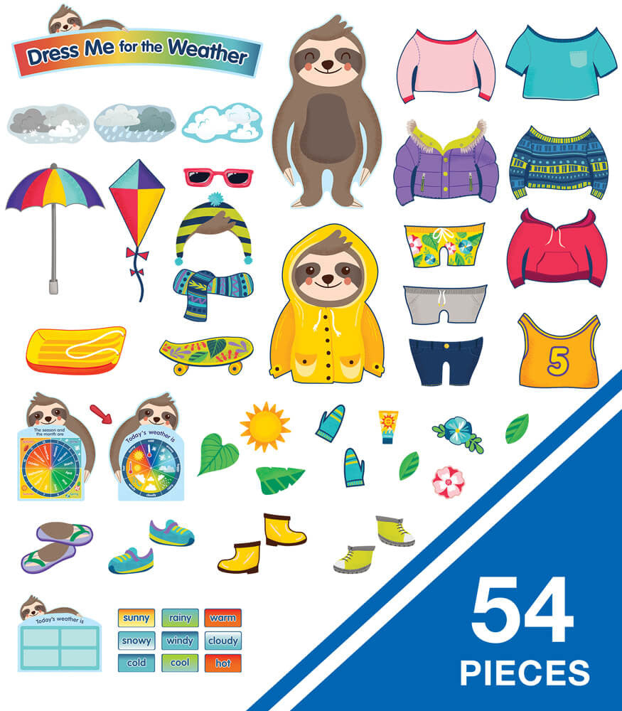 Sloth Dress Me for the Weather Bulletin Board Set Grade PK-2