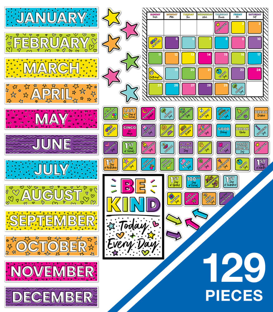 Kind Vibes Calendar Bulletin Board Set