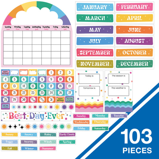 Retro Remix Calendar Bulletin Board Set