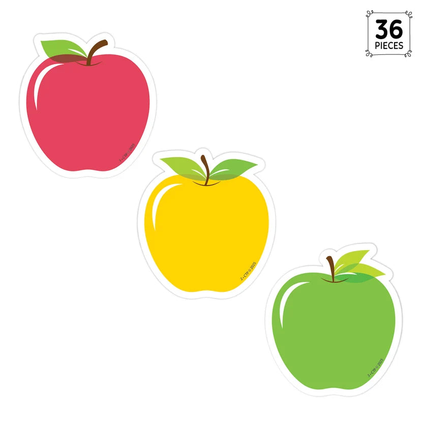 Apples 3" Designer Cut-Outs - 36 Pieces