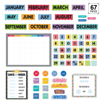 Pattern Play Calendar Set Bulletin Board - 67 Pieces