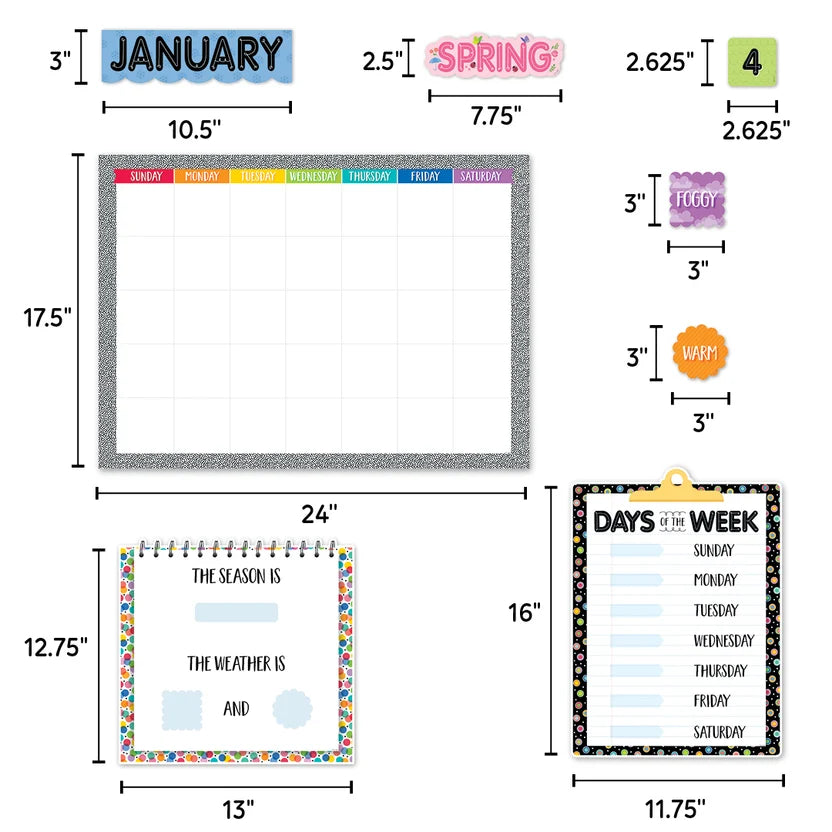 Pattern Play Calendar Set Bulletin Board - 67 Pieces
