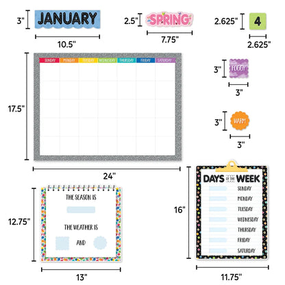 Pattern Play Calendar Set Bulletin Board - 67 Pieces