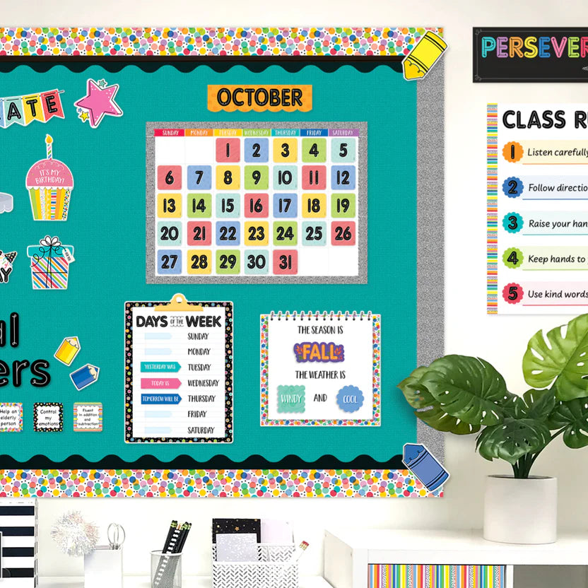 Pattern Play Calendar Set Bulletin Board - 67 Pieces