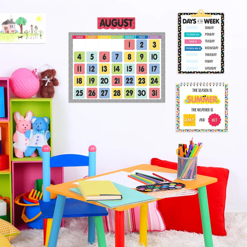 Pattern Play Calendar Set Bulletin Board - 67 Pieces