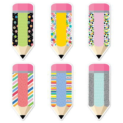 Pattern Play Pencils 6" Designer Cut-Outs - 36 Pieces