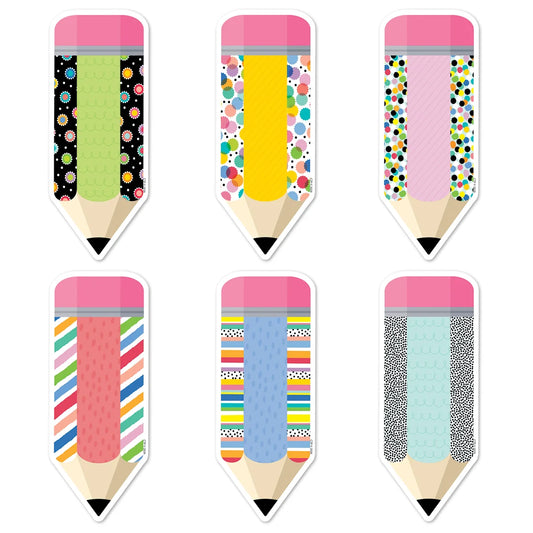 Pattern Play Pencils 6" Designer Cut-Outs - 36 Pieces