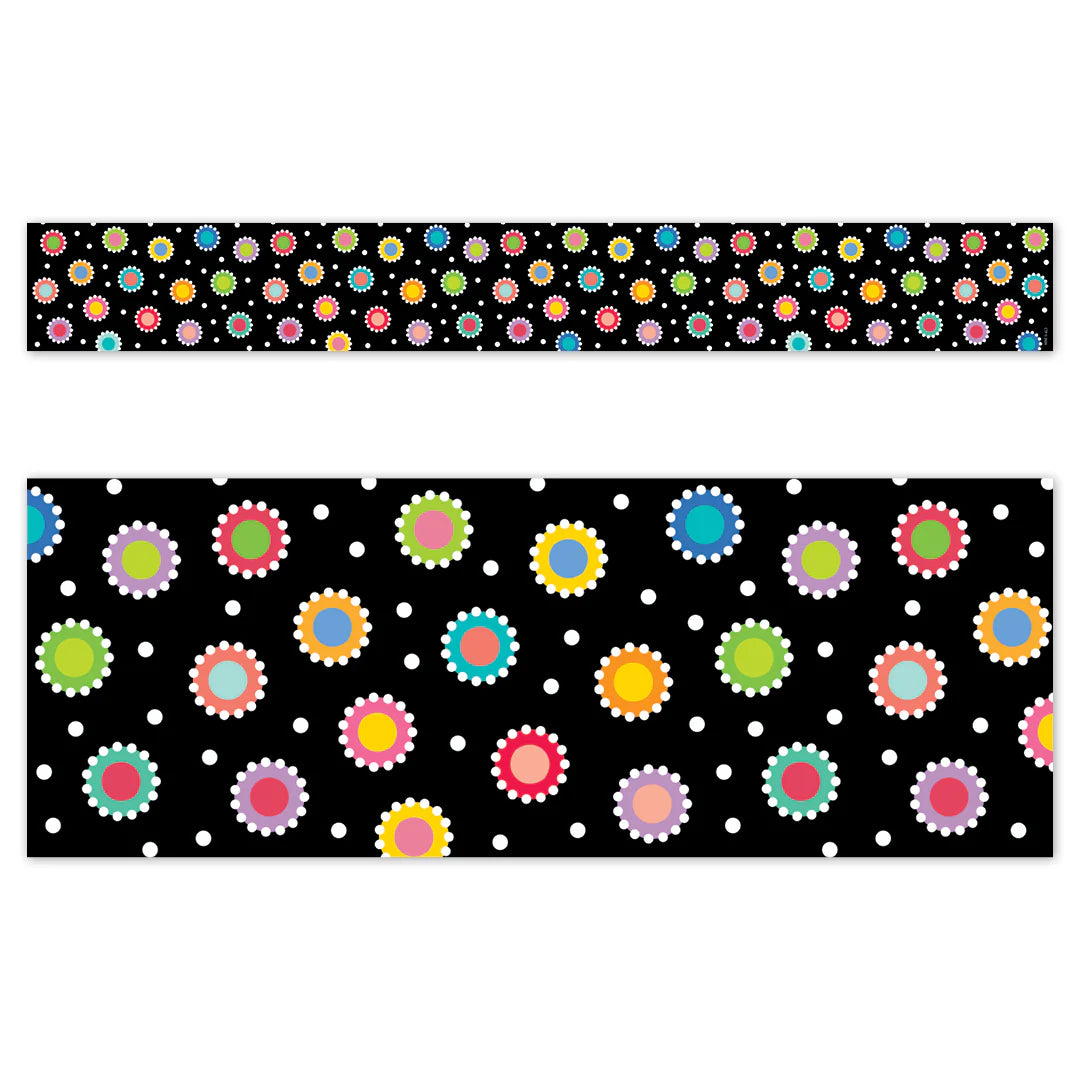 Dotted Dots on Black EZ Border Trimmers - 24"