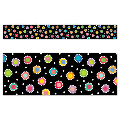 Dotted Dots on Black EZ Border Trimmers - 24"