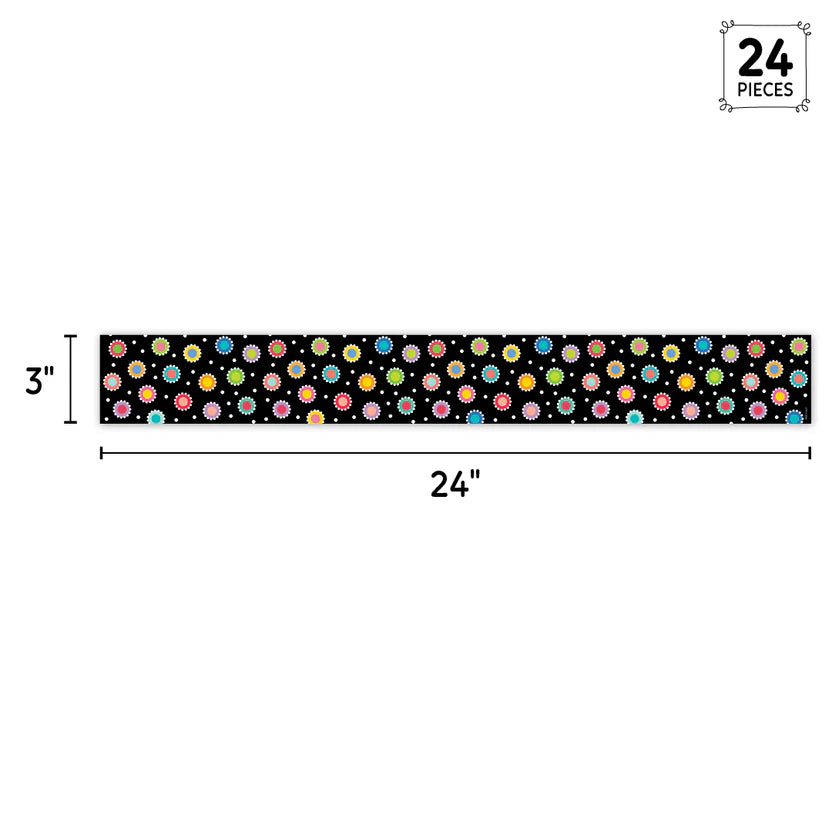 Dotted Dots on Black EZ Border Trimmers - 24"