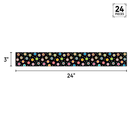 Dotted Dots on Black EZ Border Trimmers - 24"