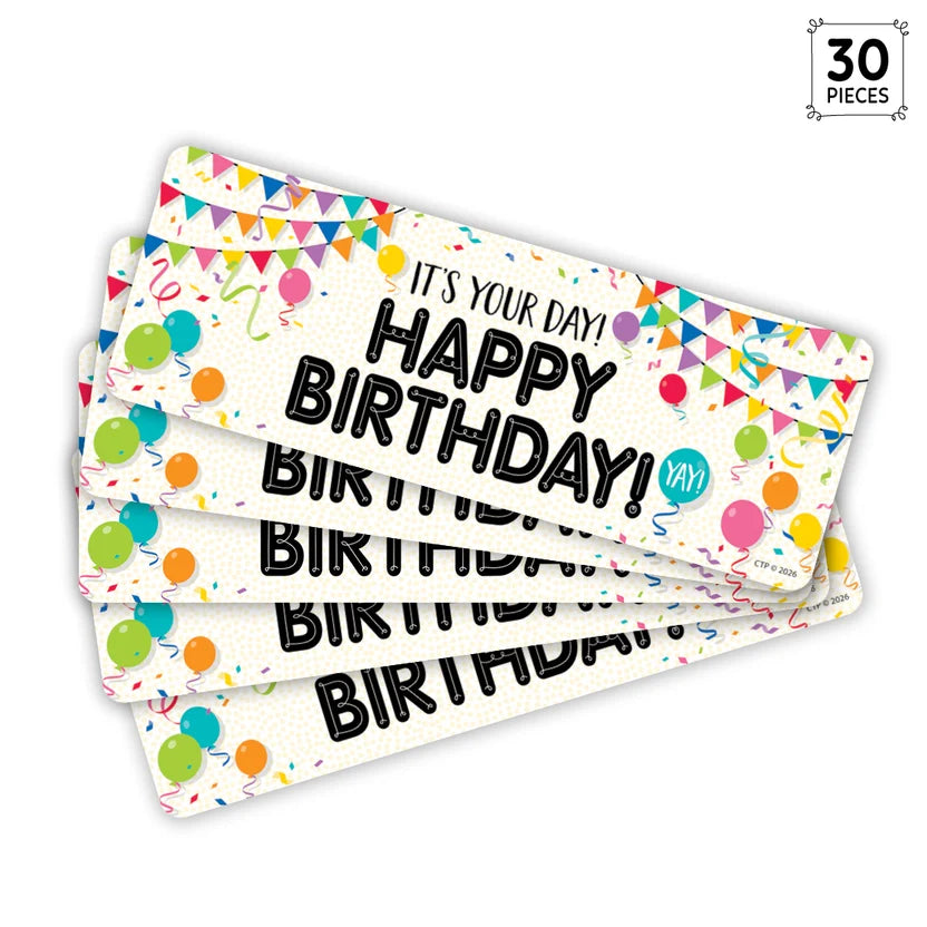 Happy Birthday Bookmarks - 30 Pieces
