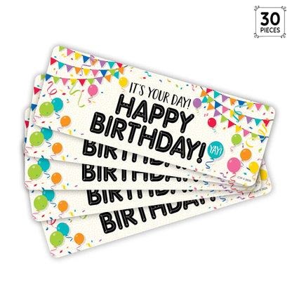 Happy Birthday Bookmarks - 30 Pieces