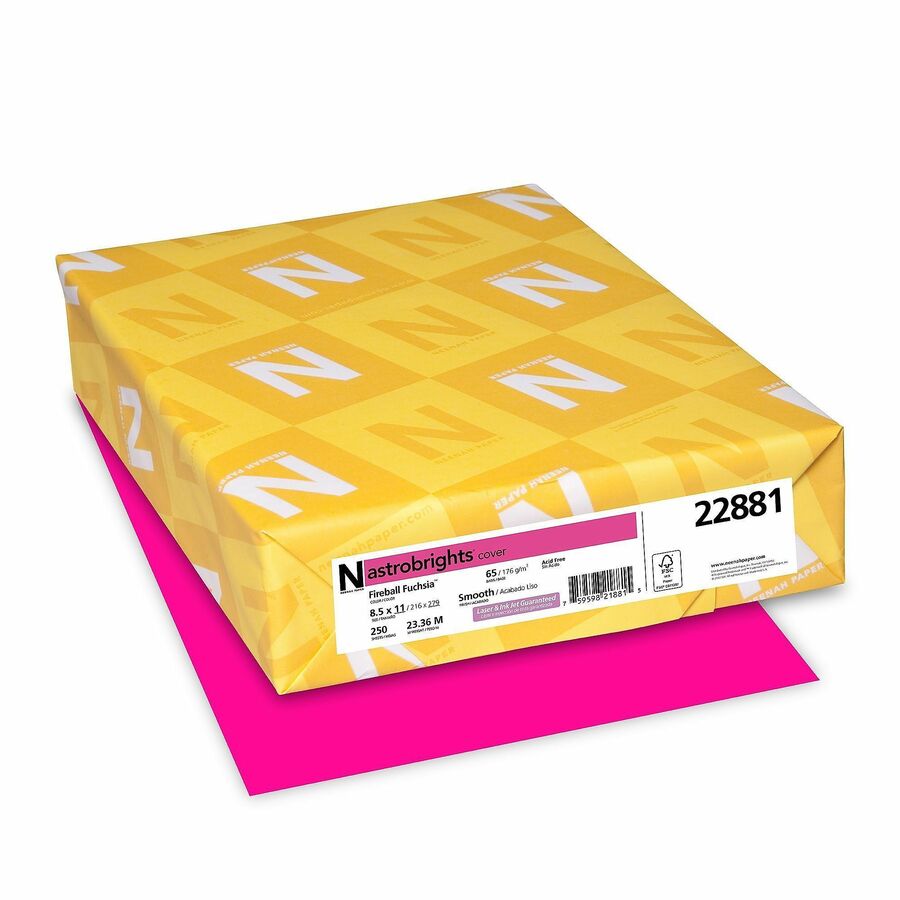 Fireball Fuchsia Cardstock - 8.5" x 11" - 250 Sheets