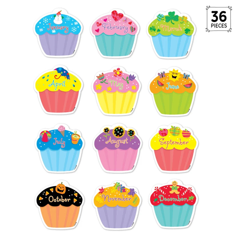 Cupcakes 6" Designer Cut-Outs - 36 Pieces