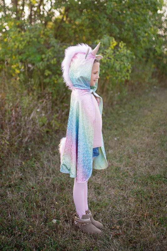 Rainbow Reversible Unicorn Dragon Cape Costume