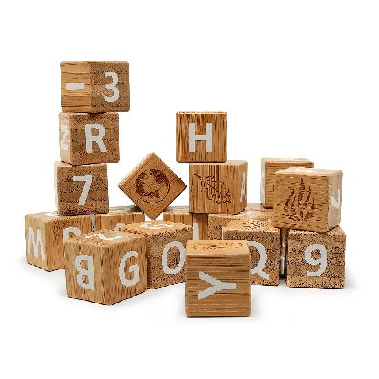 ABC Blocks With Numbers - Bamboo