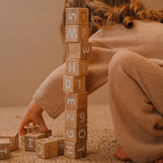 ABC Blocks With Numbers - Bamboo