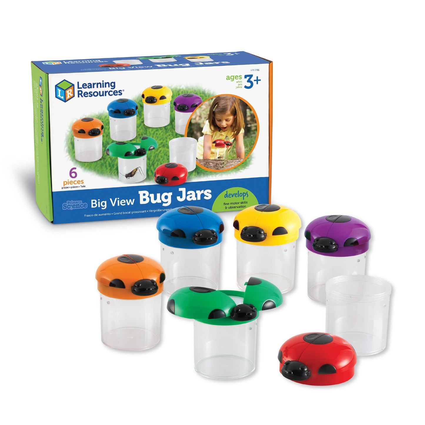 Primary Science® Big View Bug Jars, Set of 6